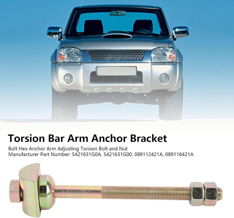 Yechiry Front Bolt Hex Anchor Arm Adjusting Torsion Bar for D21 D22 4WD RWD PLD, with 5421631G0A 5421631G00 089112421A 089116421A, easy installation, anti erosion properties - Image 2